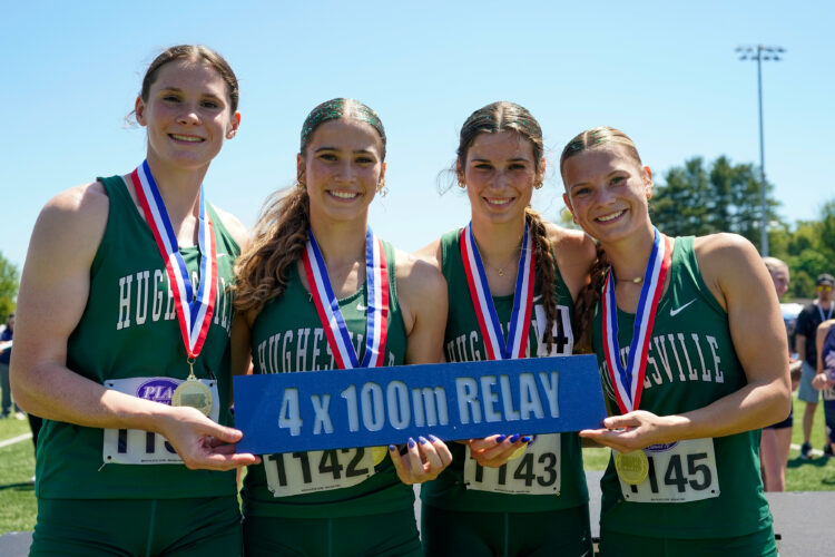 Hughesville's Temple wins 300 hurdles gold, qualifies for states with all three relay teams
